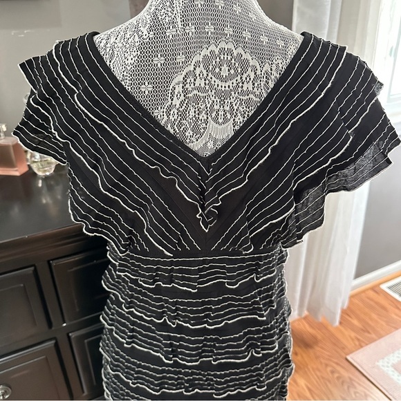 Max Studio Black White Ruffle Mini Dress Small Indie Sleaze Monochrome - Picture 6 of 16